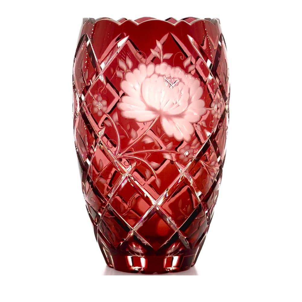 VASE KRISTALL SUNROSE RUBIN ROT (20 CM)