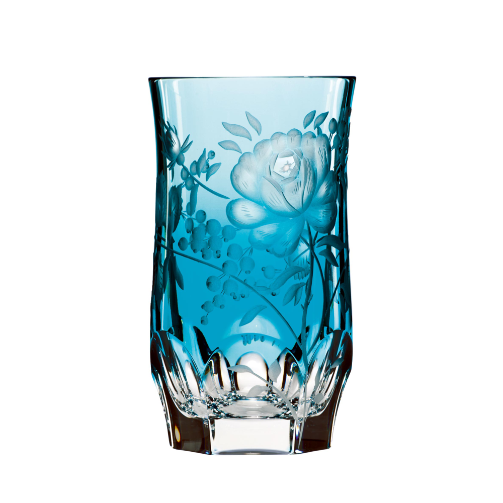 Longdrinkglas Kristall Primerose azur (13 cm)