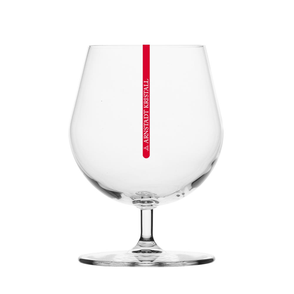 Cognacglas Kristall Redstripe klar (14 cm)