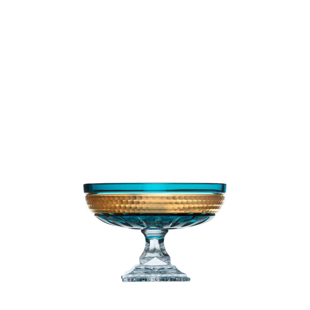 Schale Kristall Bloom Gold azur (25 cm)
