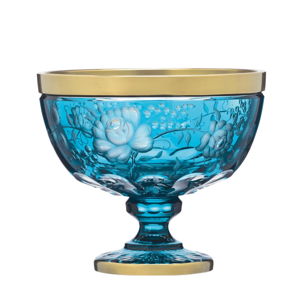 Schale Kristall Primerose Gold azur (30 cm)