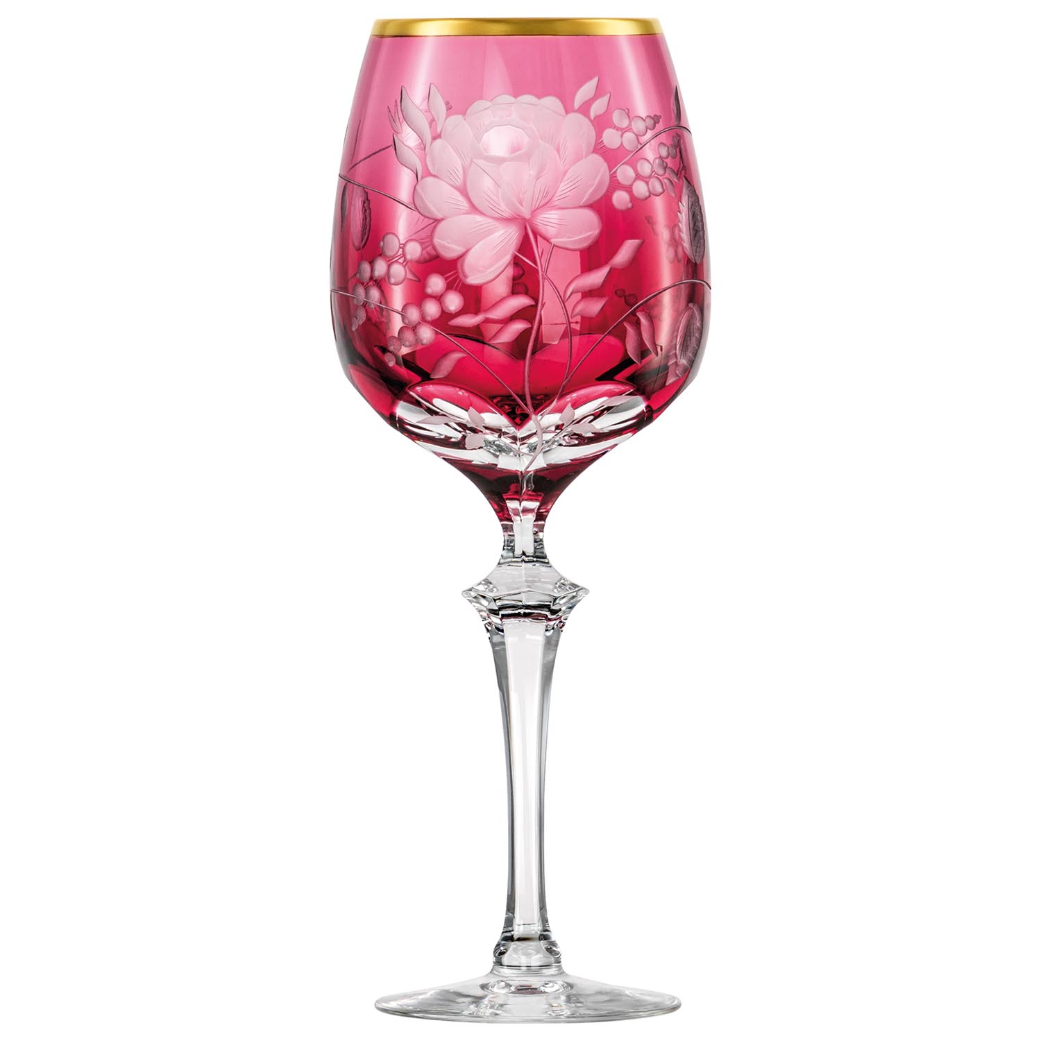 Rotweinglas Kristall Primerose Gold rubin (25,5 cm)
