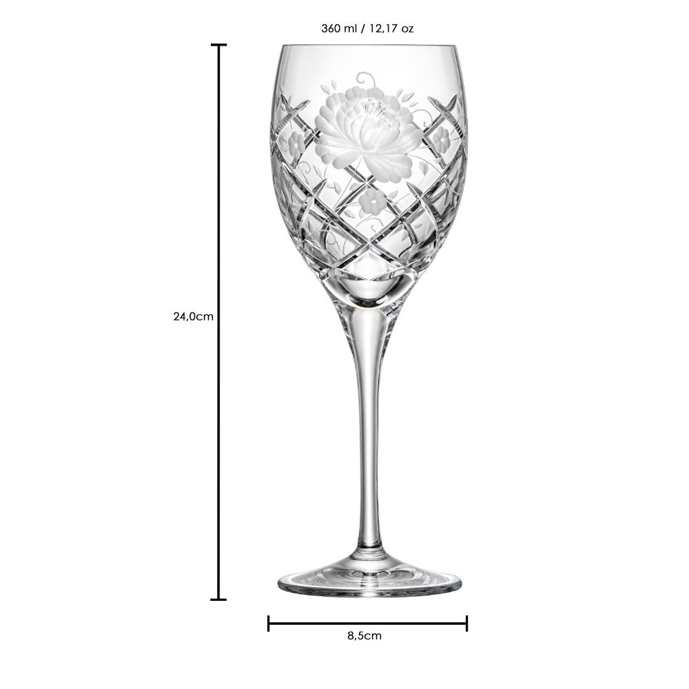 Rotweinglas Kristall Sunrose klar (24 cm)