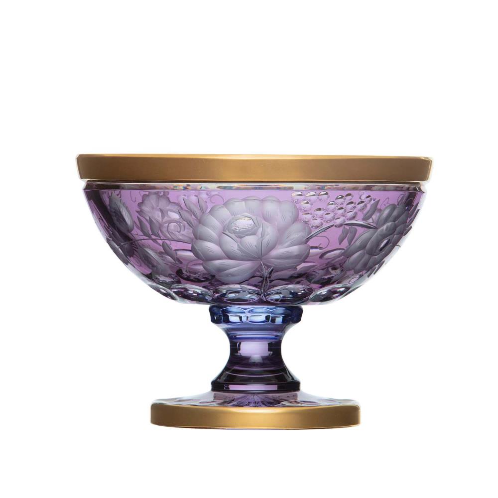 Schale Kristall Primerose Gold lavender (21 cm)