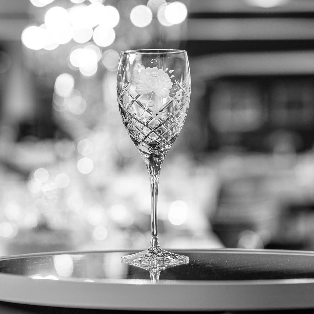 Rotweinglas Kristall Sunrose klar (24 cm)