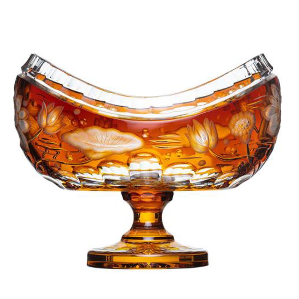 Jardiniere  Kristall Lotus amber (26 cm)