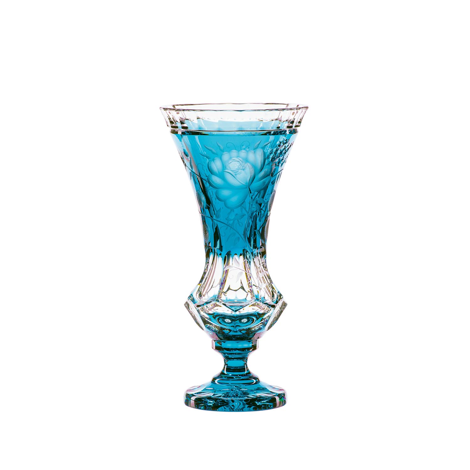 Vase Kristall Primerose azur (34 cm)