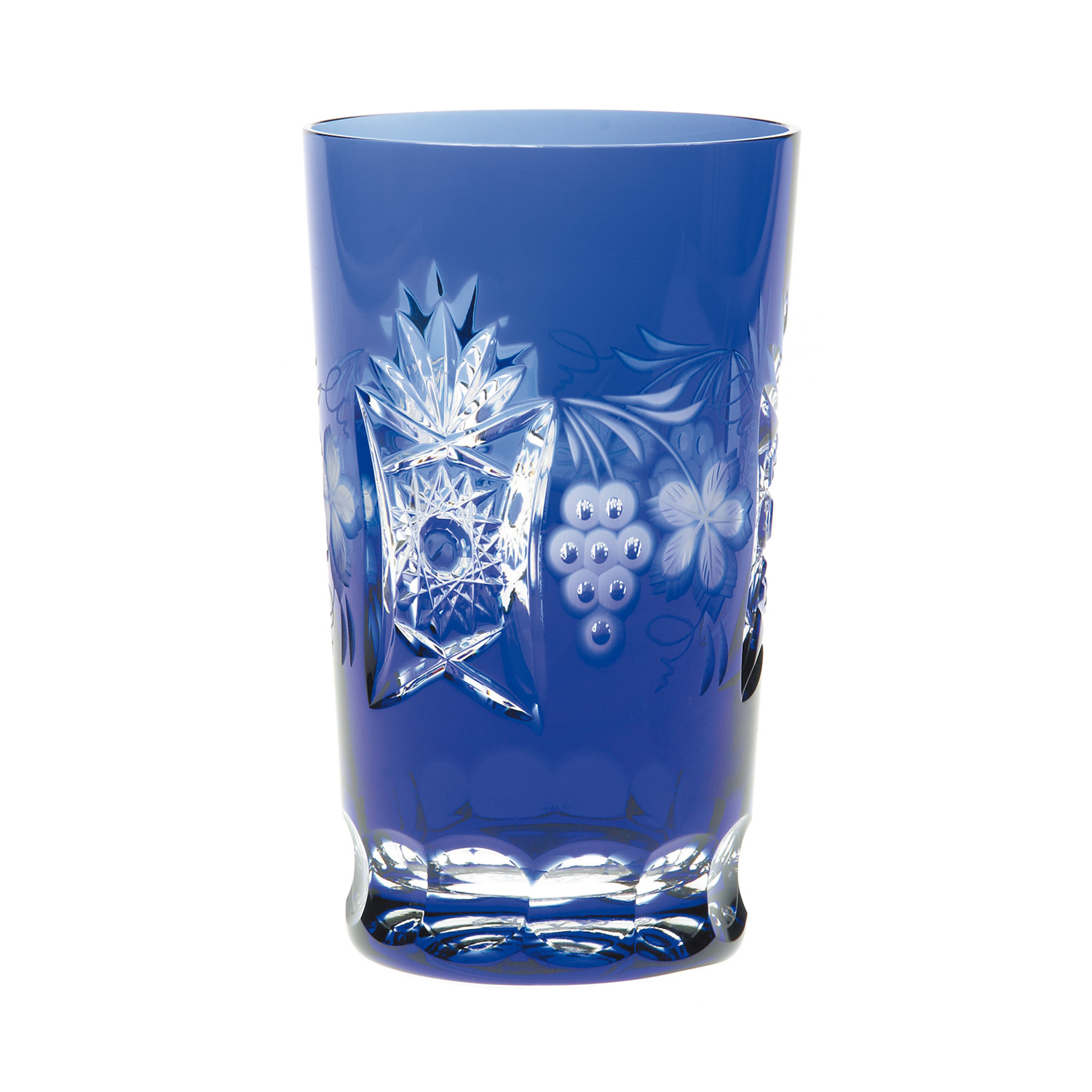 Longdrinkglas Kristall Traube kobalt (14 cm)