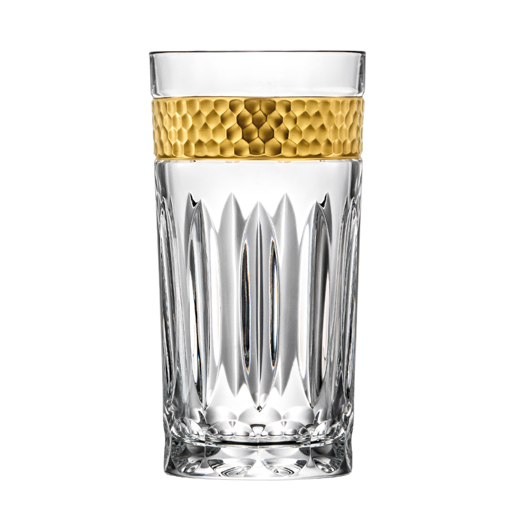 Longdrinkglas Kristall Bloom Gold clear (13,5 cm)